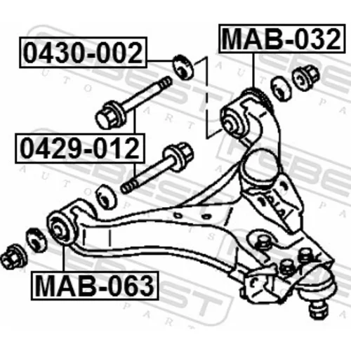 Skrutka pre nastavenie odklonu kolesa 0429-012 /FEBEST/ - obr. 1