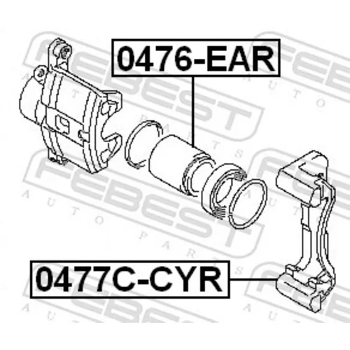 Sada držiakov brzd. strmeňov 0477C-CYR /FEBEST/ - obr. 1