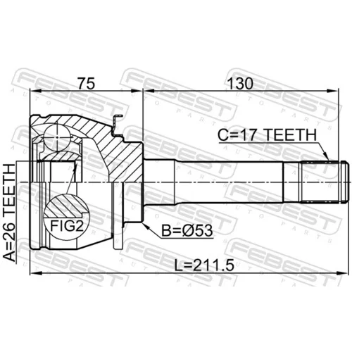 Sada kĺbov hnacieho hriadeľa 1010-TRB /FEBEST/ - obr. 1