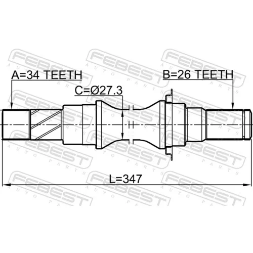Hnací hriadeľ 1012-V200MTRH /FEBEST/ - obr. 1