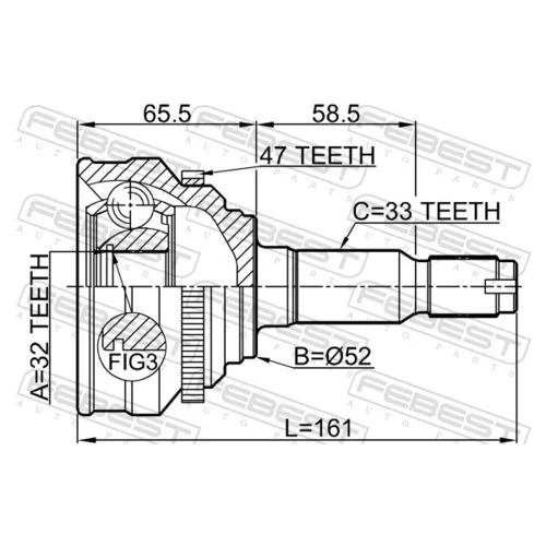 Sada kĺbov hnacieho hriadeľa 1110-009A47 /FEBEST/ - obr. 1