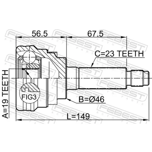 Sada kĺbov hnacieho hriadeľa 1110-M100 /FEBEST/ - obr. 1