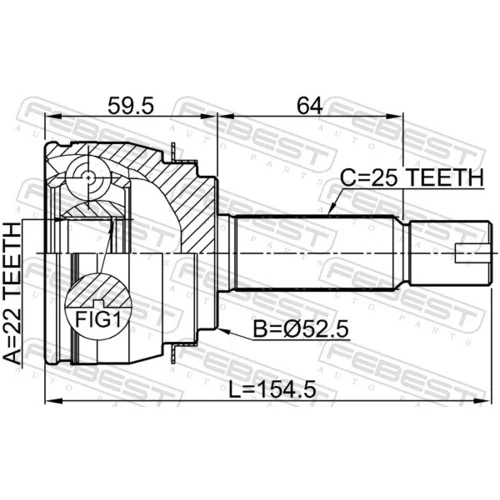 Sada kĺbov hnacieho hriadeľa 1210-SOL2WD /FEBEST/ - obr. 1