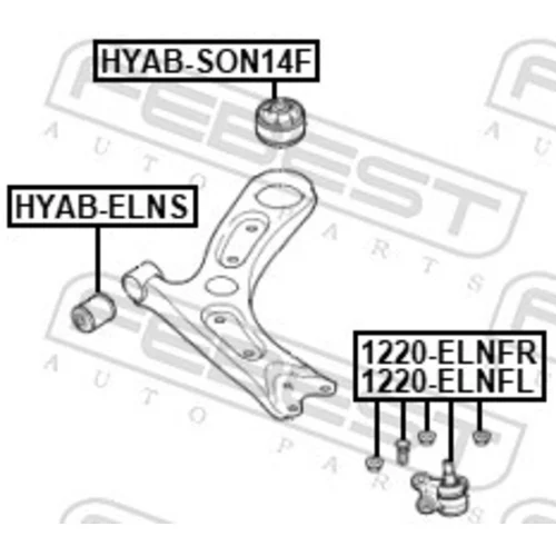 Zvislý/nosný čap 1220-ELNFR /FEBEST/ - obr. 1