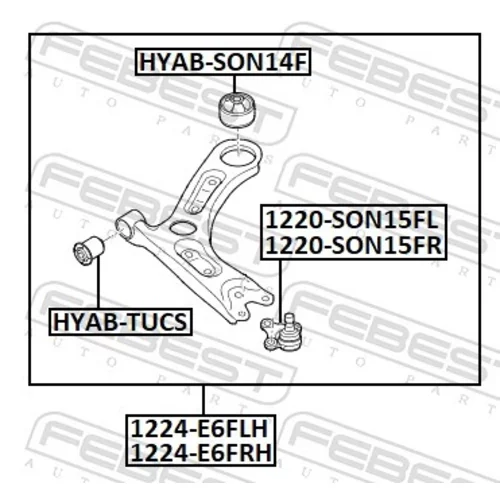 Rameno zavesenia kolies 1224-E6FLH /FEBEST/ - obr. 1