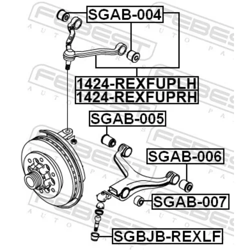 Rameno zavesenia kolies 1424-REXFUPRH /FEBEST/ - obr. 1