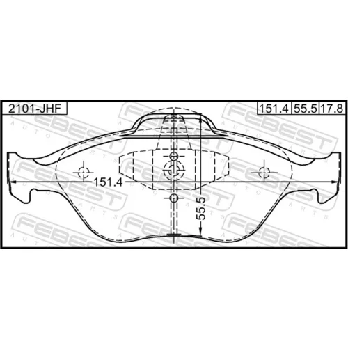 Sada brzdových platničiek kotúčovej brzdy 2101-JHF /FEBEST/ - obr. 1