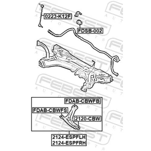 Rameno zavesenia kolies 2124-ESPFLH /FEBEST/ - obr. 1