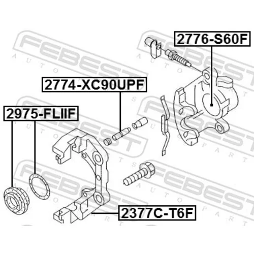 Sada držiakov brzd. strmeňov 2377C-T6F /FEBEST/ - obr. 1