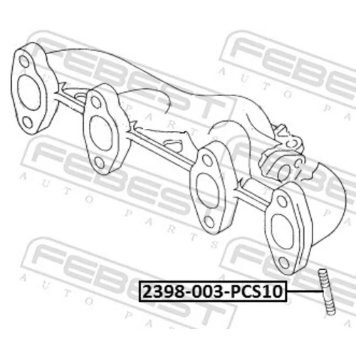 Skrutka zberného výfukového potrubia 2398-003-PCS10 /FEBEST/ - obr. 1