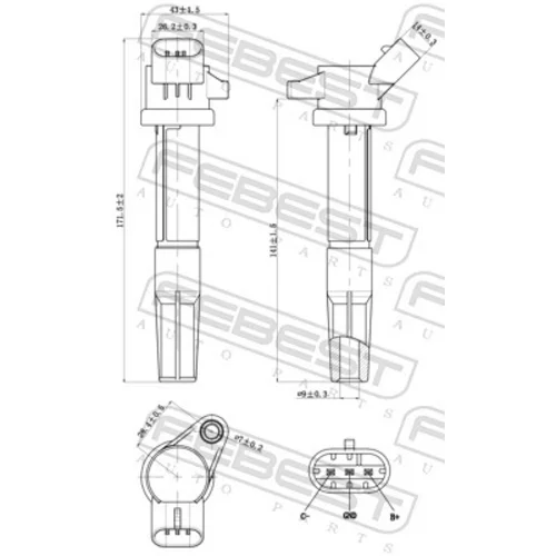 Zapaľovacia cievka 35640-004 /FEBEST/ - obr. 1