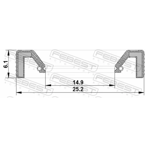 Tesnenie mechanickej prevodovky 95KAY-16250609X /FEBEST/ - obr. 1