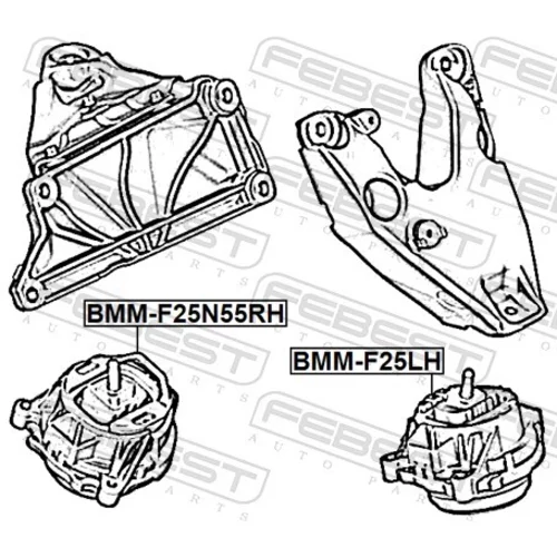 Uloženie motora BMM-F25N55RH /FEBEST/ - obr. 1