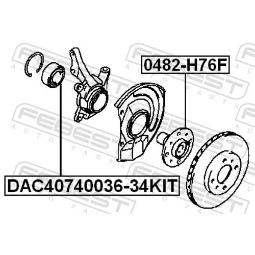 Ložisko kolesa DAC40740036-34KIT /FEBEST/ - obr. 1
