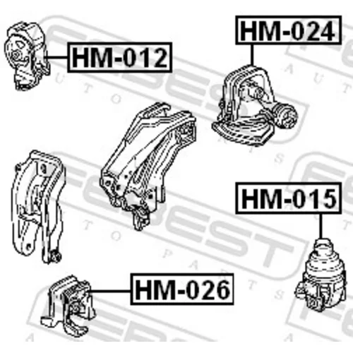 Uloženie motora HM-026 /FEBEST/ - obr. 1