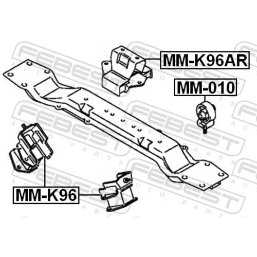 Uloženie motora MM-010 /FEBEST/ - obr. 1