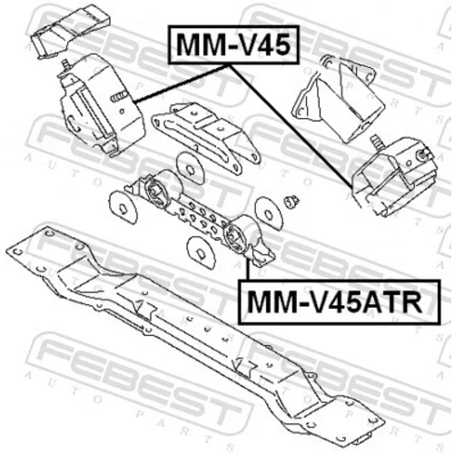 Uloženie motora MM-V45 /FEBEST/ - obr. 1