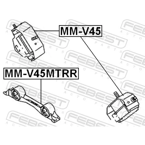 Uloženie motora MM-V45MTRR /FEBEST/ - obr. 1