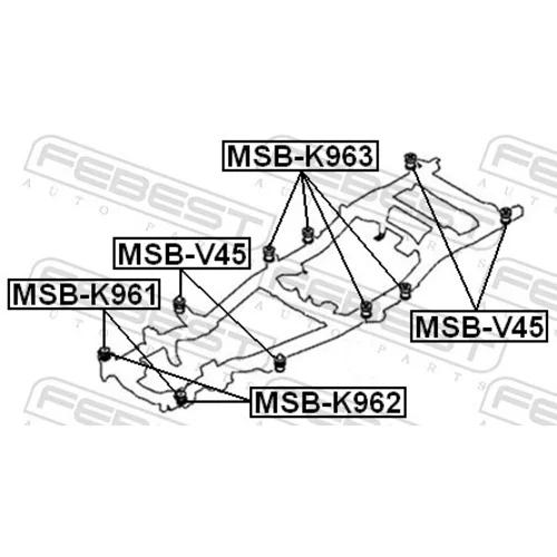 Uloženie, rám vozilda MSB-K961 /FEBEST/ - obr. 1