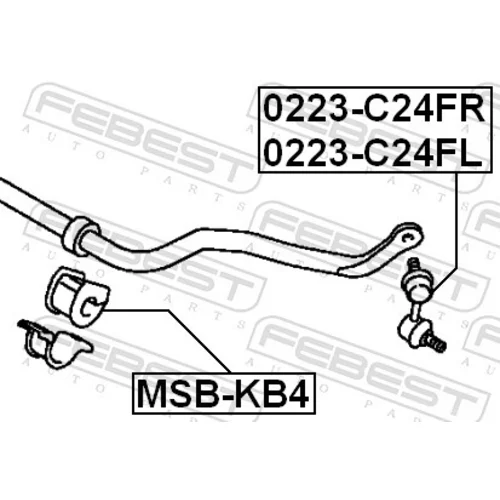 Uloženie priečneho stabilizátora MSB-KB4 /FEBEST/ - obr. 1