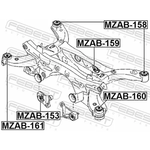 Uloženie tela nápravy MZAB-161 /FEBEST/ - obr. 1
