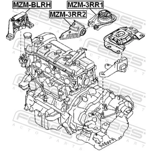 Uloženie motora MZM-BLRH /FEBEST/ - obr. 1