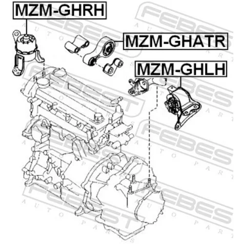 Uloženie motora MZM-GHATR /FEBEST/ - obr. 1
