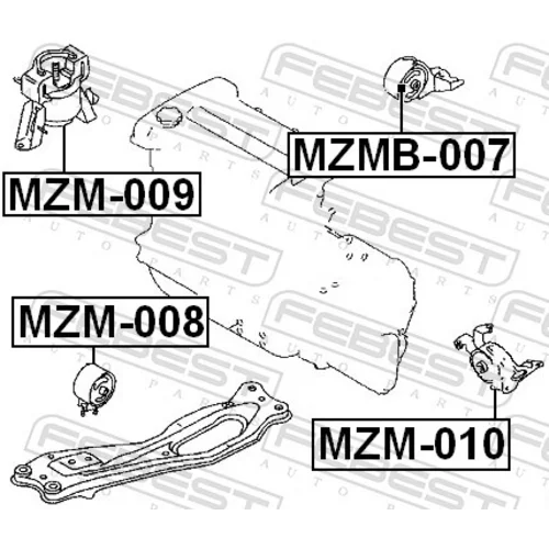 Uloženie motora MZMB-007 /FEBEST/ - obr. 1