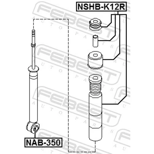 Puzdro, tlmič NAB-350 /FEBEST/ - obr. 1
