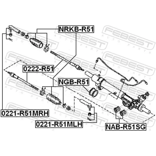 Uloženie prevodovky riadenia NAB-R51SG /FEBEST/ - obr. 1