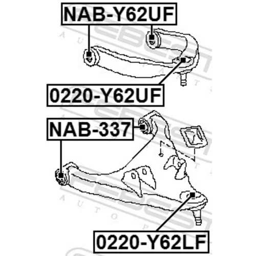 Uloženie riadenia NAB-Y62UF /FEBEST/ - obr. 1