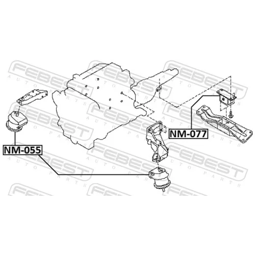 Uloženie automatickej prevodovky NM-077 /FEBEST/ - obr. 1