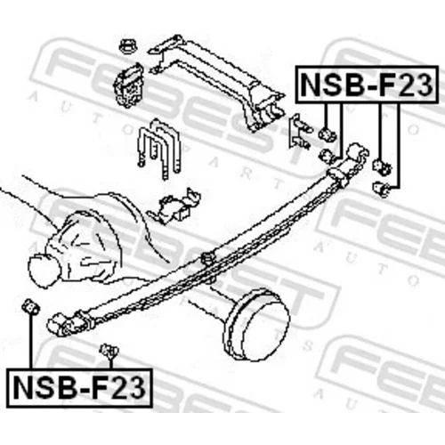 Ložiskové puzdro listovej pružiny NSB-F23 /FEBEST/ - obr. 1