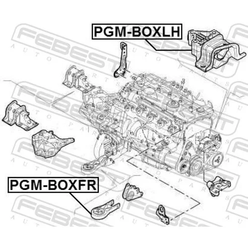 Uloženie motora PGM-BOXFR /FEBEST/ - obr. 1
