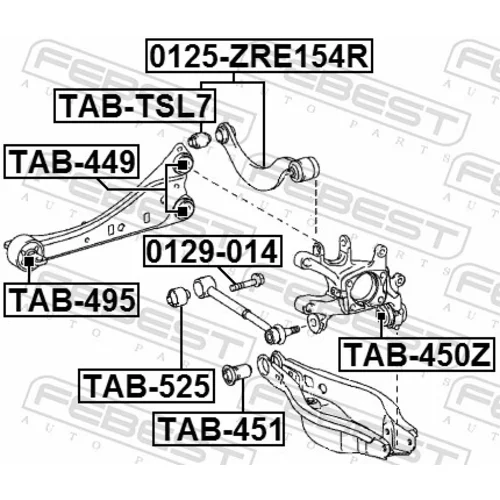 Uloženie riadenia TAB-525 /FEBEST/ - obr. 1