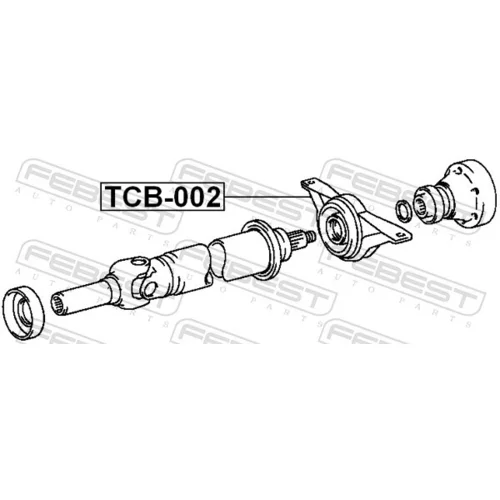 Stredové ložisko kĺbového hriadeľa TCB-002 /FEBEST/ - obr. 1
