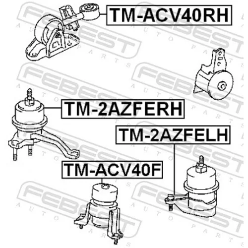 Uloženie motora TM-2AZFELH /FEBEST/ - obr. 1