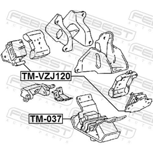Uloženie motora TM-VZJ120 /FEBEST/ - obr. 1
