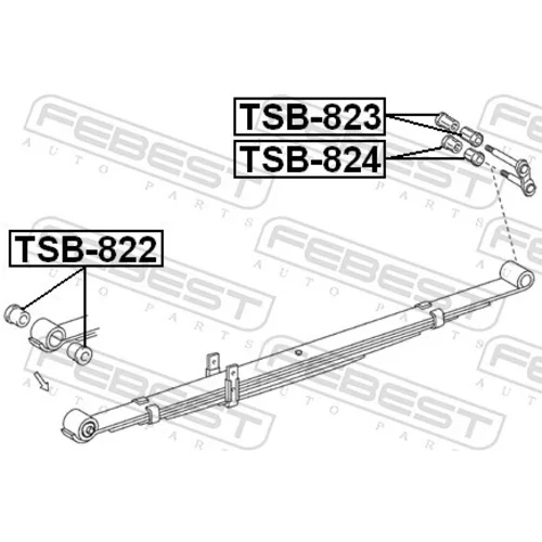 Ložiskové puzdro listovej pružiny TSB-824 /FEBEST/ - obr. 1