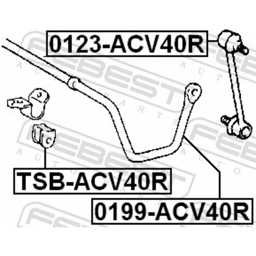 Uloženie priečneho stabilizátora TSB-ACV40R /FEBEST/ - obr. 1
