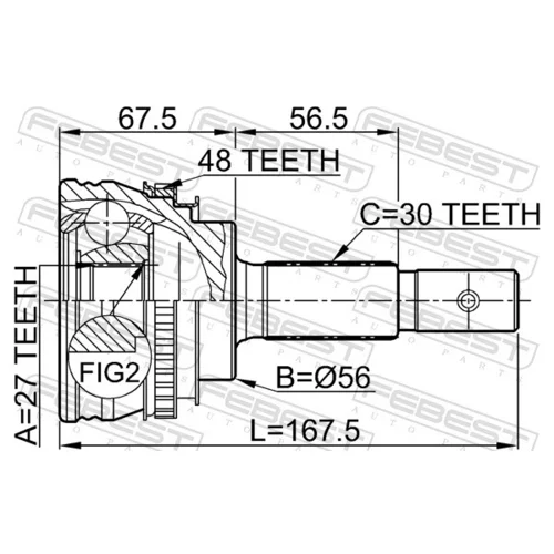 Sada kĺbov hnacieho hriadeľa 0110-013A48 /FEBEST/ - obr. 1
