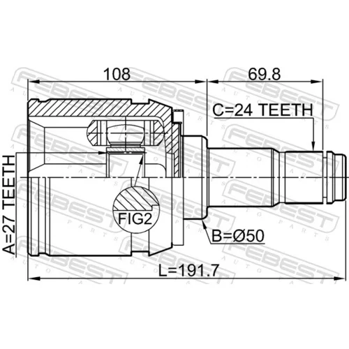 Sada kĺbov hnacieho hriadeľa 0111-GSL20LH /FEBEST/ - obr. 1
