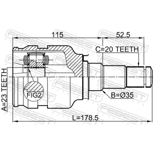 Sada kĺbov hnacieho hriadeľa 0111-ZRT270 /FEBEST/ - obr. 1