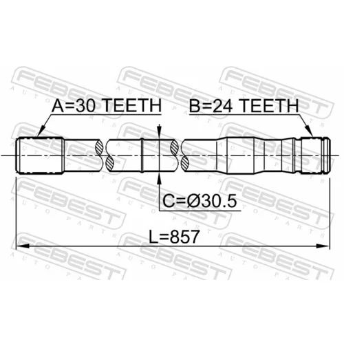 Hnací hriadeľ 0112-LC80LH /FEBEST/ - obr. 1