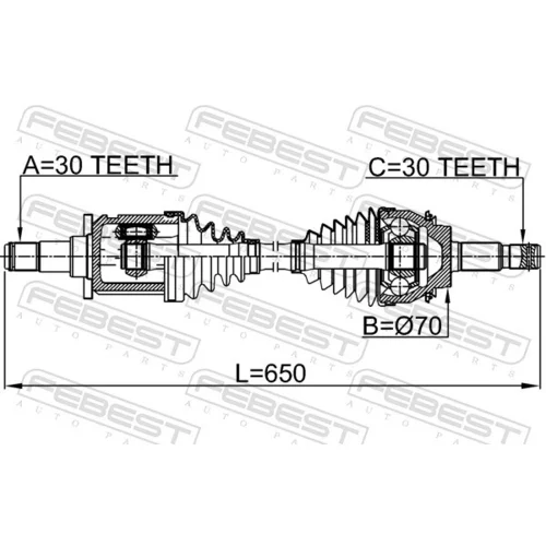 Hnací hriadeľ 0114-GUN126 /FEBEST/ - obr. 1
