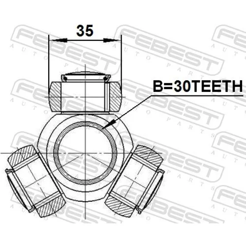 Trojkríž hnacieho hriadeľa 0116-ZRE142 /FEBEST/ - obr. 1