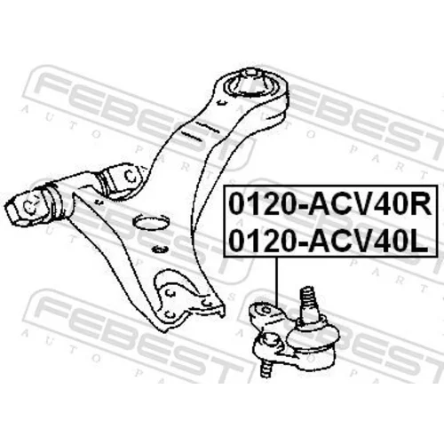 Zvislý/nosný čap 0120-ACV40R /FEBEST/ - obr. 1