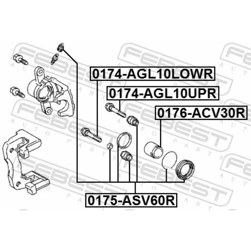 Vodiaci čap brzdového strmeňa 0174-AGL10LOWR /FEBEST/ - obr. 1