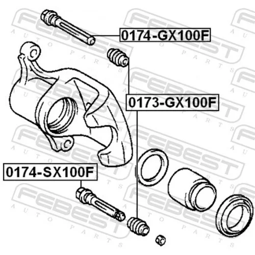 Vodiaci čap brzdového strmeňa 0174-GX100F /FEBEST/ - obr. 1