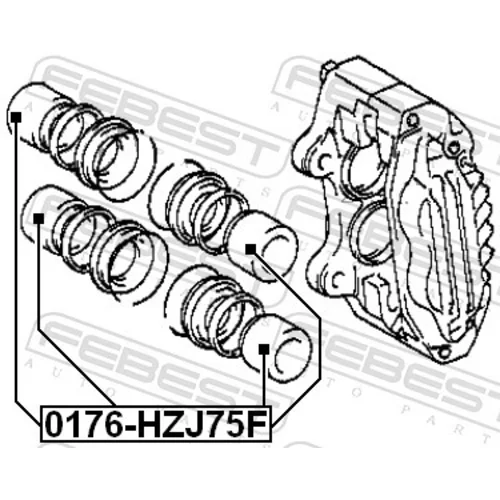 Piest brzdového strmeňa 0176-HZJ75F /FEBEST/ - obr. 1